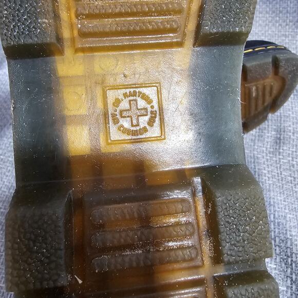 Doc Dr. Martens Kids Girls Sz 3 Black Lace Up Boots Side Zip Air Wair Combs J - Picture 5 of 9